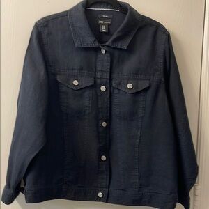 Jones New York Black Linen Jacket Size 1X